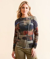 Raw Edge Mesh Top
