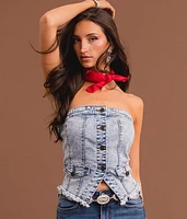 Corset Denim Tube Top