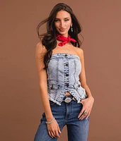 Corset Denim Tube Top