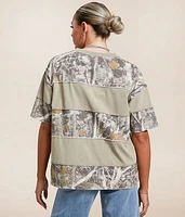 Pieced Camo Oversized T-Shirt