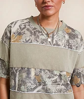 Pieced Camo Oversized T-Shirt