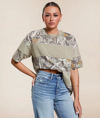Pieced Camo Oversized T-Shirt