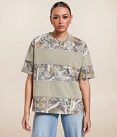 Pieced Camo Oversized T-Shirt