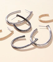 3 Pack Glitz Oblong Earring Set