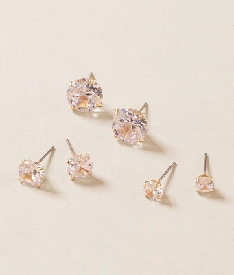 3 Pack Rhinestone Earring Set