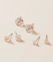 3 Pack Rhinestone Earring Set