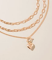 3 Pack Heart Necklace Set