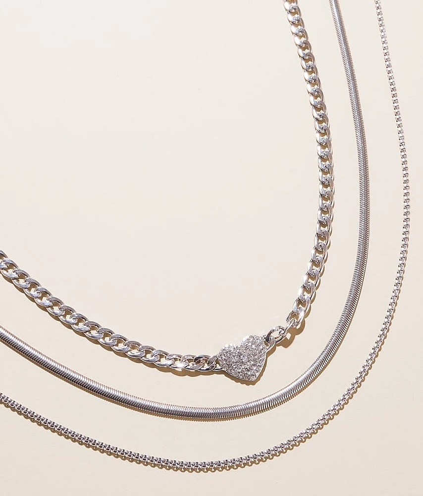 3 Pack Heart Necklace Set