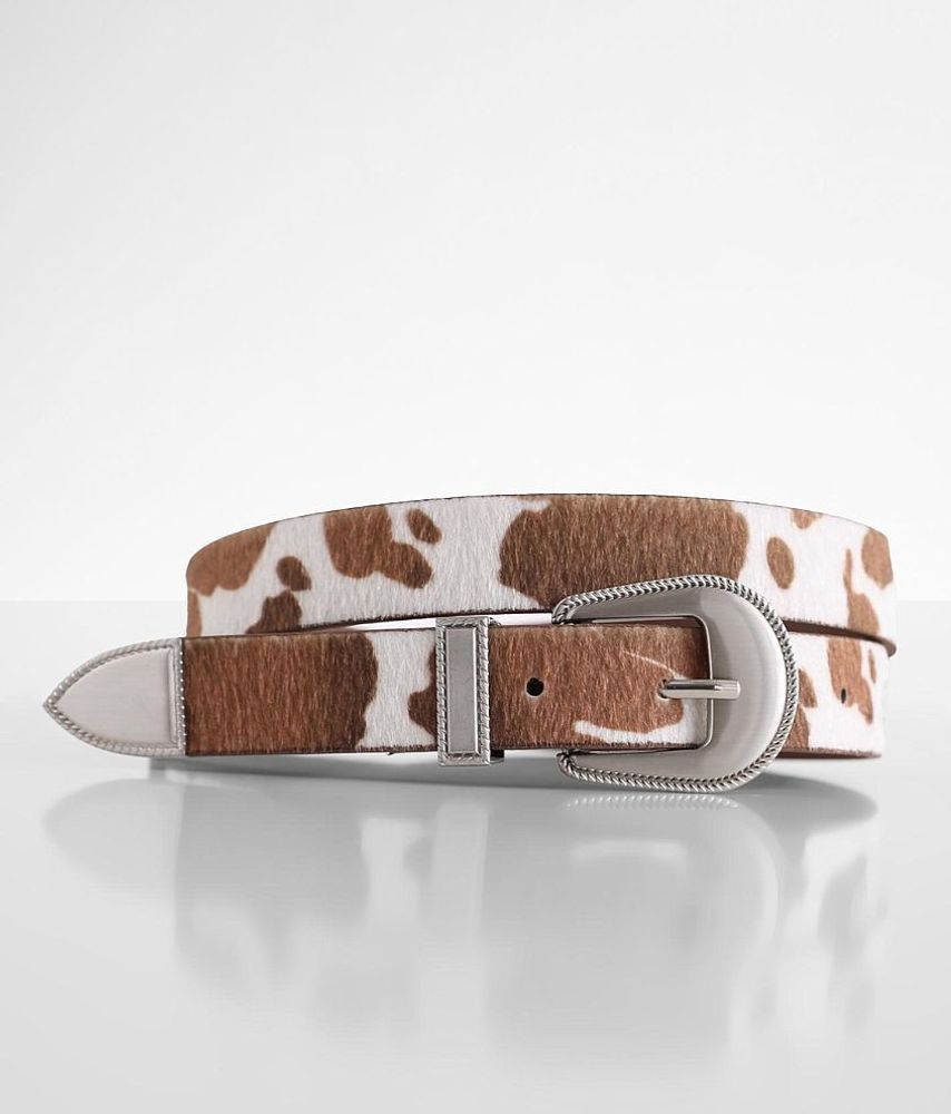 BKE Faux Fur Cow Print Belt