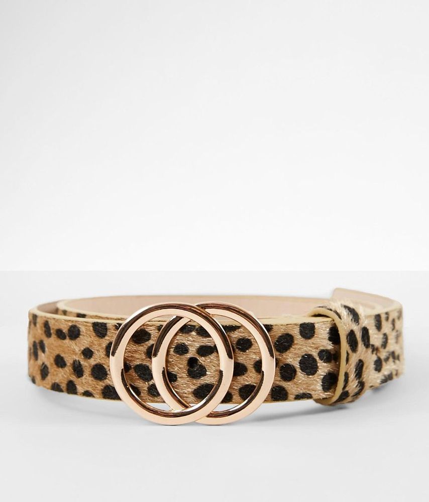 BKE Faux Fur Cheetah Print Belt