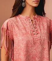 Washed Fringe T-Shirt
