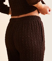 Textured Wide Leg Pant
