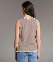 Striped Henley Tank Top
