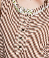 Striped Henley Tank Top