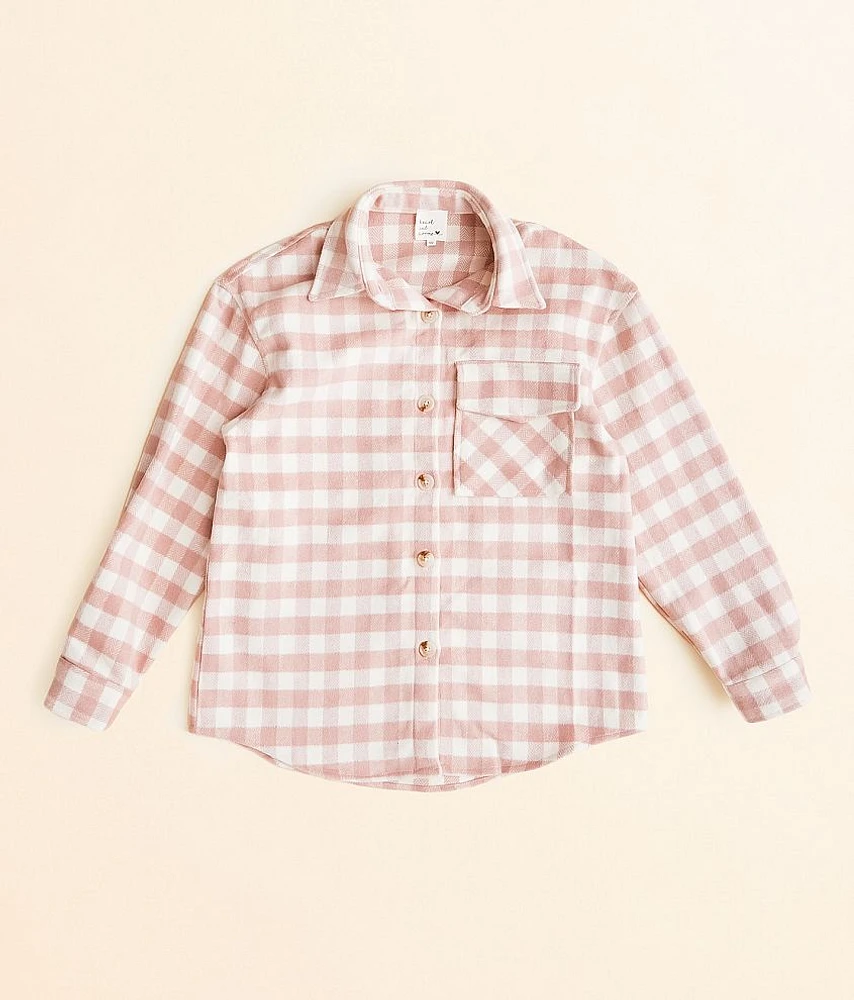 Girls - heart and arrow Plaid Shacket