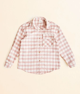 Girls - heart and arrow Plaid Shacket