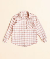 Girls - heart and arrow Plaid Shacket