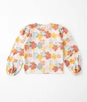 Girls - Willow & Root Floral Waffle Top