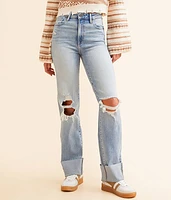 HIDDEN Ella Wide Straight Stretch Cuffed Jean