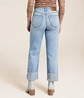 Ella Cropped Straight Stretch Cuffed Jean