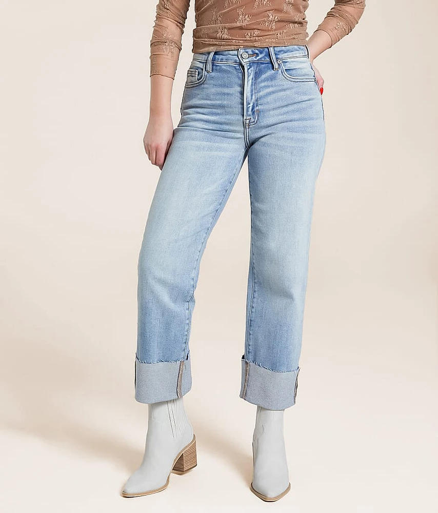 Ella Cropped Straight Stretch Cuffed Jean