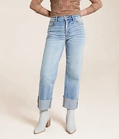 Ella Cropped Straight Stretch Cuffed Jean