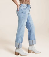 Ella Cropped Straight Stretch Cuffed Jean