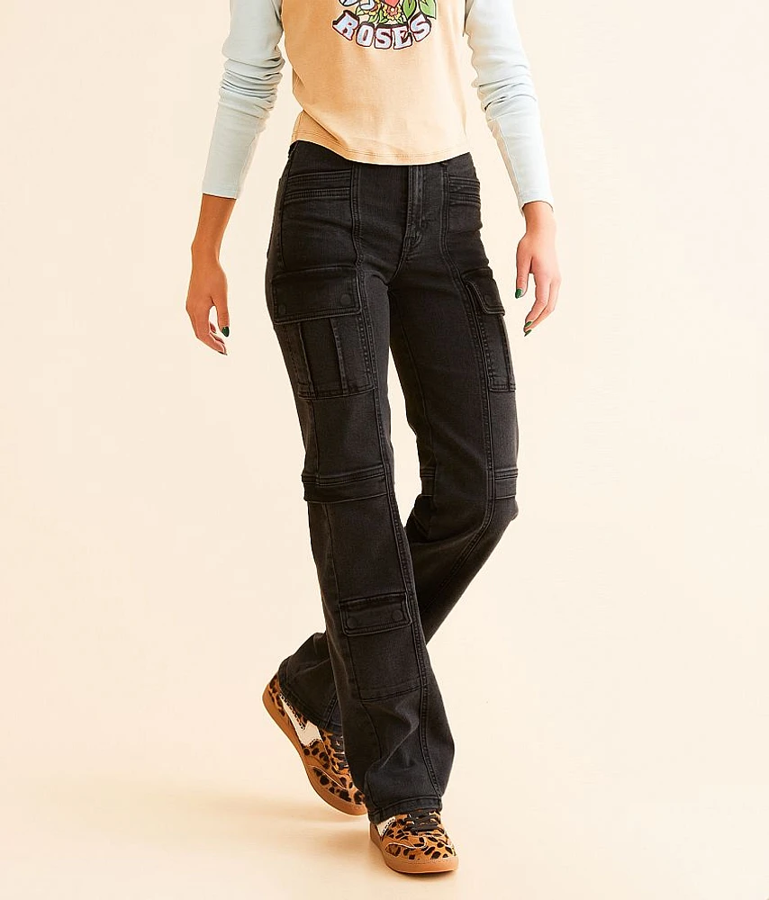 HIDDEN Ella Wide Straight Stretch Cargo Jean