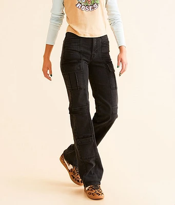 HIDDEN Ella Wide Straight Stretch Cargo Jean