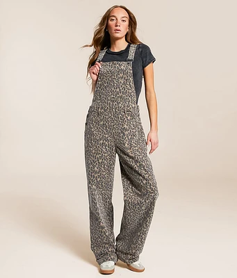 Dylan Cheetah Baggy Denim Overalls