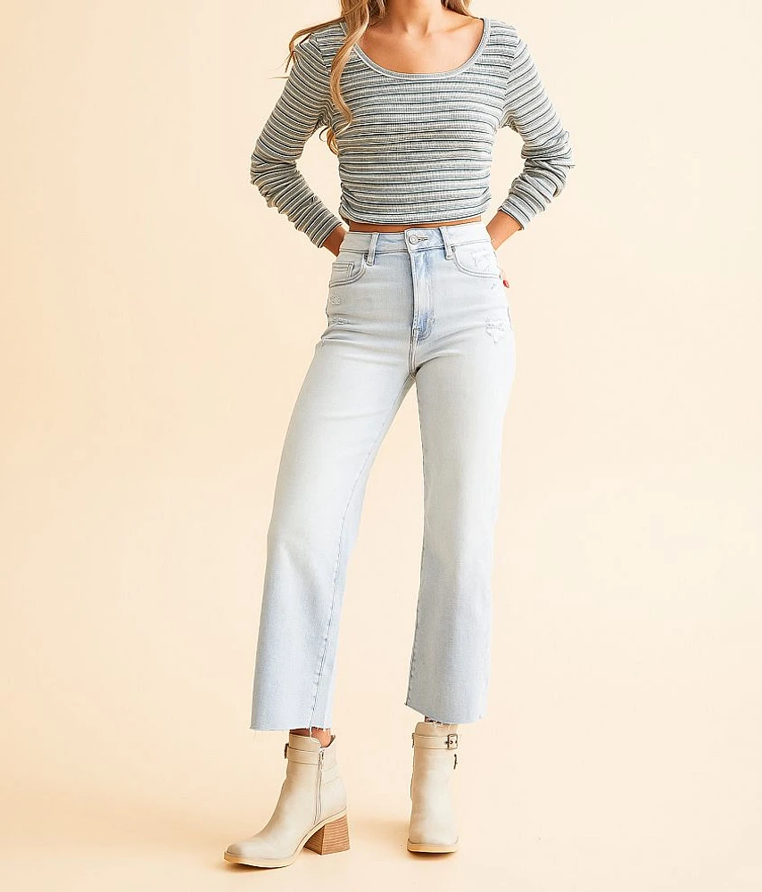 HIDDEN Ella Cropped Wide Straight Stretch Jean