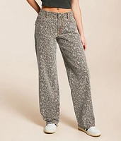 HIDDEN Alyx Cheetah Print Low Slung Baggy Stretch Jean