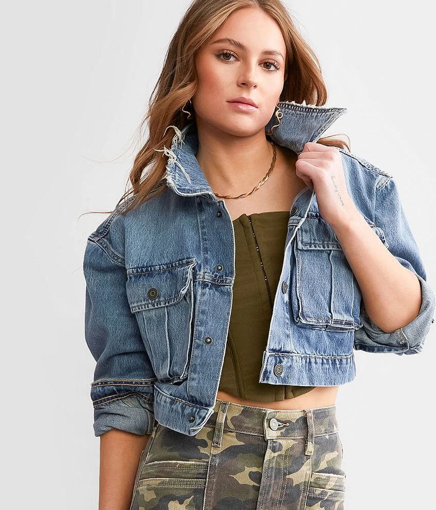 HIDDEN Cropped Denim Jacket