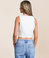 Contrast Stitch Stretch Denim Vest