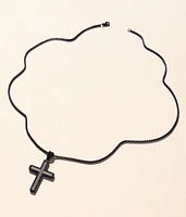Two Tone Cross 24" Necklace