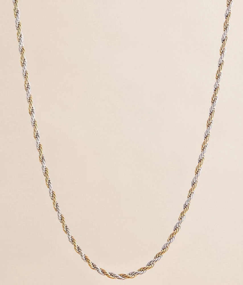 Two Tone Rope Chain 24" Necklace