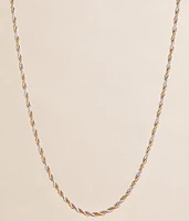 Two Tone Rope Chain 24" Necklace