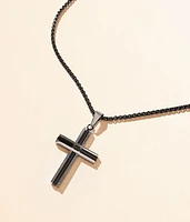 BKE Two Tone Cross 24" Necklace