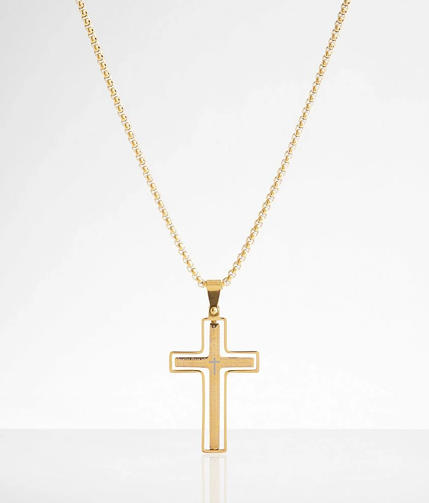 BKE Spinner Cross 24" Necklace