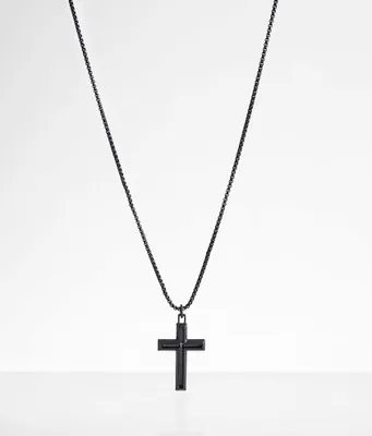 BKE Lord's Prayer Double Cross Necklace