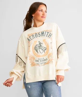 Aerosmith Back The Saddle Oversized Band Pullover