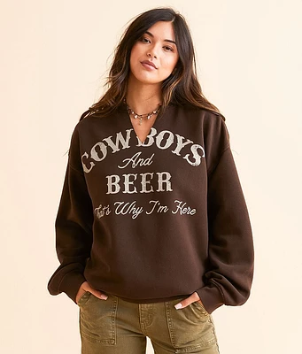 Goodie Two Sleeves Cowboys & Beer Oversized Pullover