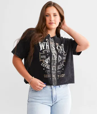 Goodie Two Sleeves Whiskey Chain Cropped T-Shirt