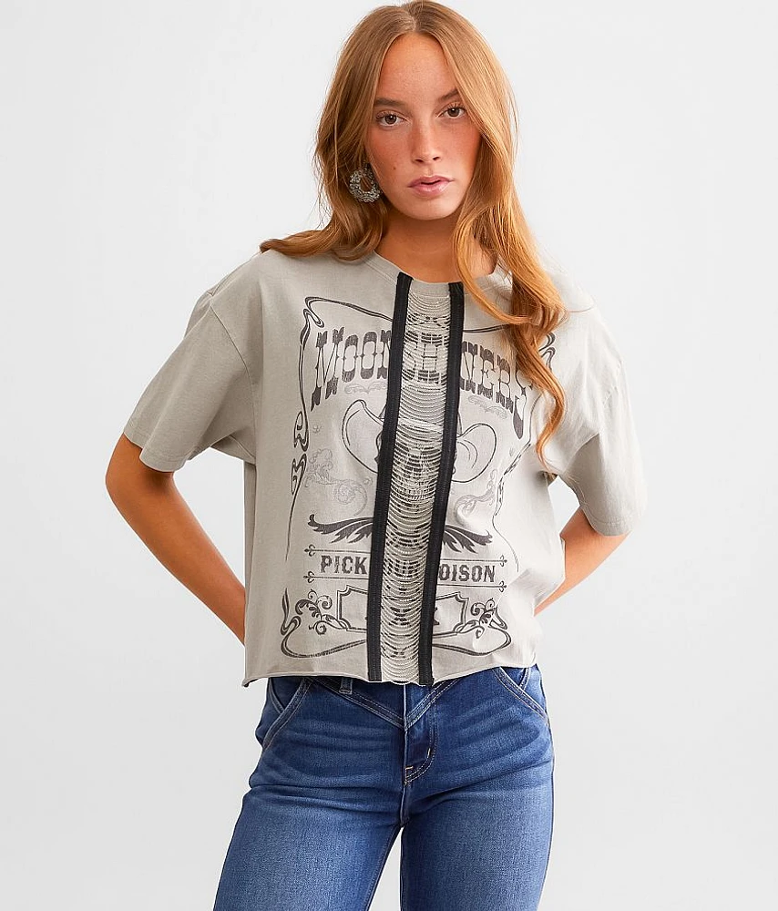 Moonshiners Chain Cropped T-Shirt