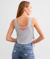 Riders Club Lace-Up Henley Tank Top