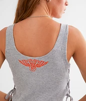Riders Club Lace-Up Henley Tank Top