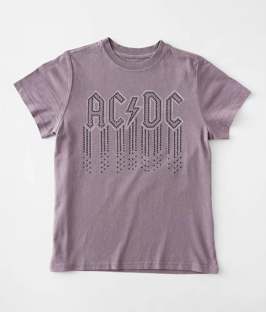 Girls - AC/DC Rhinestone Drip Band T-Shirt