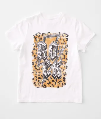 Girls - Goodie Two Sleeves Leopard Rock T-Shirt