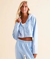 Cropped Zip Up Hoodie