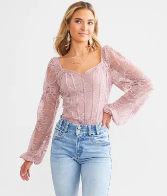 Willow & Root Floral Lace Corset Top